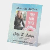 青い《写真》ぼけ味作家ブックの署名またはブックの起動 台座サイン (正面)