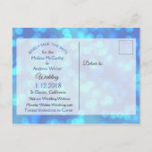 青い《写真》ぼけ味日付はがきを保存 案内ポストカード (裏面)