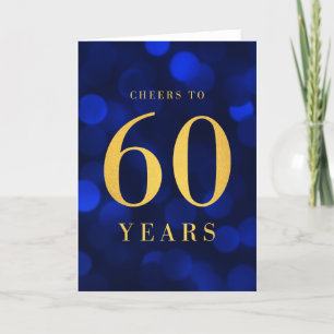 青い《写真》ぼけ味金ゴールド応援から60年誕生日 カード