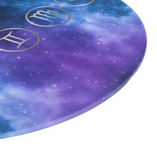 青い〔占星術の〕十二宮図の12グレー銀河系 | カッティングボード (角)