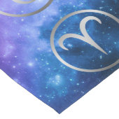 青い〔占星術の〕十二宮図の12グレー銀河系 | ロングテーブルランナー (コーナー)
