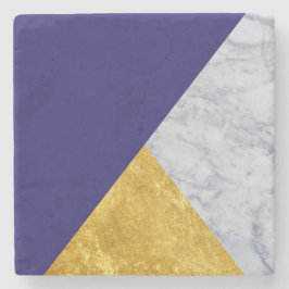 青い + 大理石の金ゴールドの石のコースター ストーンコースター