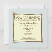 青い「少年のベビーシャワー招待状 招待状 (裏面)