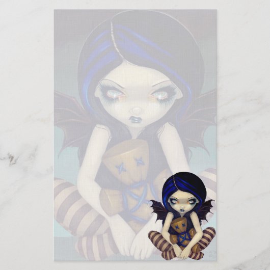 "青い"文房具のブードゥー 便箋 (正面)