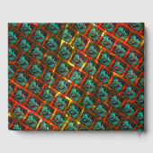 青い「枠付き目」、四角、スクラッチ、または赤い格子 ゲストブック (裏面)