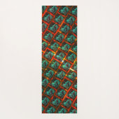 青い「枠付き目」、四角、スクラッチ、または赤い格子 ヨガマット (裏面)