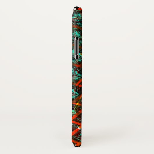 青い「枠付き目」、四角、スクラッチ、または赤い格子 Case-Mate iPhoneケース (裏面/右)