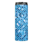 青い「水」モザイクタイルの色合いパターン タンブラー (裏面)