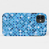 青い「水」モザイクタイルの色合いパターン Case-Mate iPhoneケース (裏面(横))