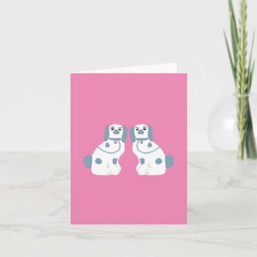 青い（犬）スタッフォード犬 カード (正面)