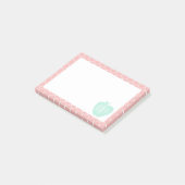 青い + 珊瑚のクローバーのモノグラムの先生 ポストイット (アングル)