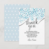 青い、紙吹雪、感謝カード 招待状 (正面/裏面)