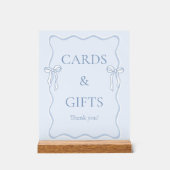 青い 結婚式のブライズシャワーのカードとギフト アクリルサイン (正面)