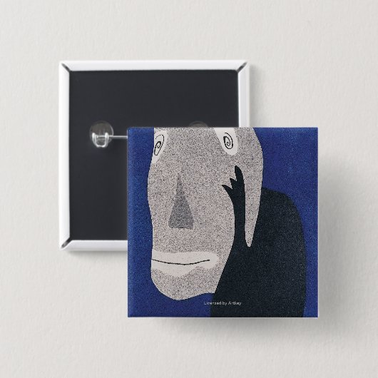 青い 缶バッジ (正面&裏面)