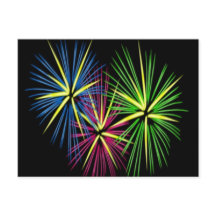 青い 赤い 緑の花火