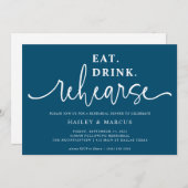 青い 食べる 飲む リハーサル 夕食のリハーサル 招待状 (正面/裏面)