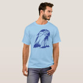 青い《鳥》ハヤブサのイメージ Tシャツ (正面フル)