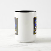 青い《鳥》ハヤブサの信号器のマグ マグカップ (中央)