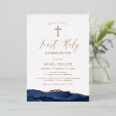 青いagateスクリプトの最初の通信 箔招待状 (立ち正面)