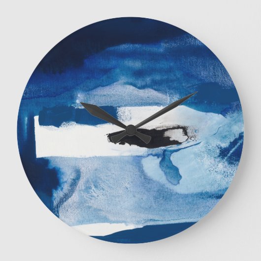 青いAmore II ラージ壁時計 (正面)