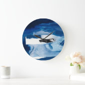 青いAmore II ラージ壁時計 (ホーム)