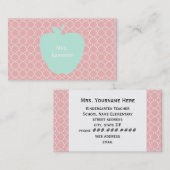 青いAppleの珊瑚のクローバーの先生 名刺 (正面/裏面)