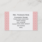 青いAppleの珊瑚のクローバーの先生 名刺 (裏面)