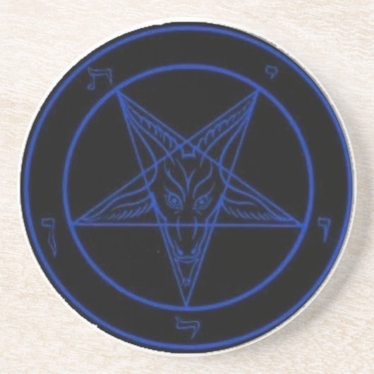 青いBaphometの飲み物のコースターか儀式は部分を変えます コースター (正面)
