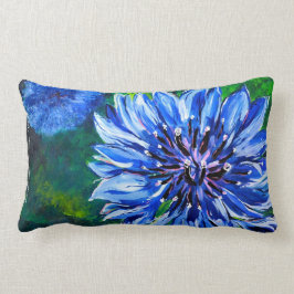 青いBatchelorボタンの枕 ランバークッション