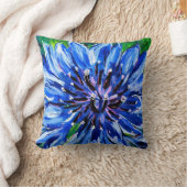 青いBatchelorボタンの正方形の枕 クッション (ブランケット)