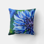 青いBatchelorボタンの正方形の枕 クッション (裏面)