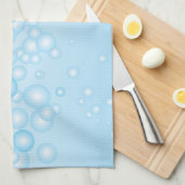 青いBathの泡 キッチンタオル (四つ折り)