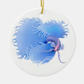 青いBetta急に燃え上がる魚のオーナメント セラミックオーナメント (正面)