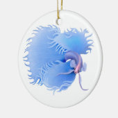 青いBetta急に燃え上がる魚のオーナメント セラミックオーナメント (左)