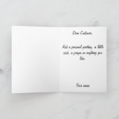 青いbismillahのアラビア書道のイスラム教カード カード (内部)