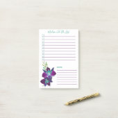 青いBomデンドロビパーソナライズされたウム蘭のTo Doリスト ポストイット (デスク上)