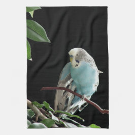 青いBudgieの台所タオル キッチンタオル