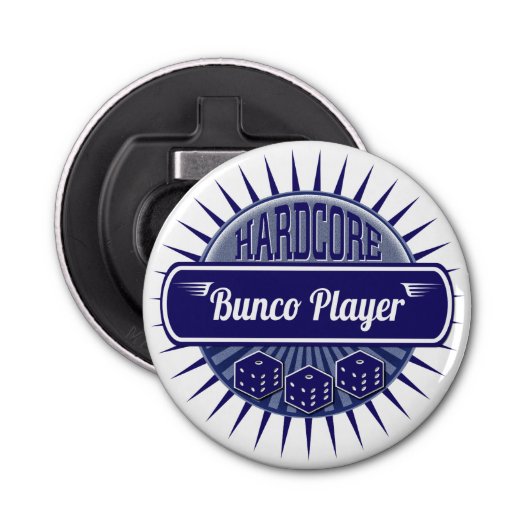 青いBuncoスタイリッシュなレトロのプレーヤーの幸運なサイコロ 栓抜き (正面)