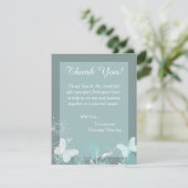 青いButtefly 4x5の平らな結婚式のサンキューカード サンキューカード (スタンド正面)