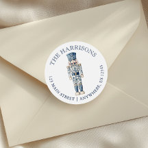 青いChinoiserieクリスマスくるみ割りアドレス