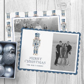 青いChinoiserieクリスマスくるみ割り写真 シーズンカード