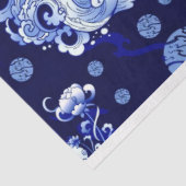 青いChinoiserieタイガーブルーフローデコップページ 薄葉紙 (詳細)