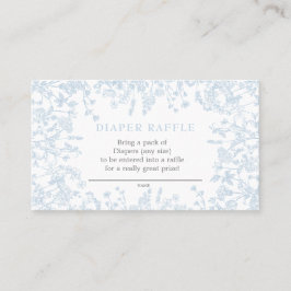 青いChinoiserieフローラおむつラッフルカード、ゲーム 名刺