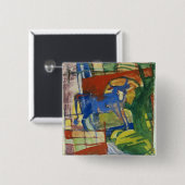 青いCow 1914年(紙のテンペラ) 缶バッジ (正面&裏面)