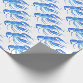 青いCrawfish ラッピングペーパー (角)