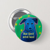 青いdawgの紐バンドボタン 缶バッジ (正面&裏面)