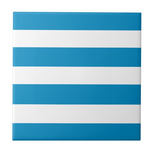 青いDeckchairは縞で飾ります タイル (正面)