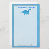 青いDino文房具 便箋 (正面/裏面)