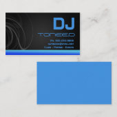青いDJのディスクジョッキーの名刺 名刺 (正面/裏面)