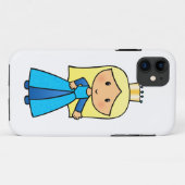 青いDresの漫画の切り貼り芸術のかわいいブロンドのプリンセス Case-Mate iPhoneケース (裏面(横))
